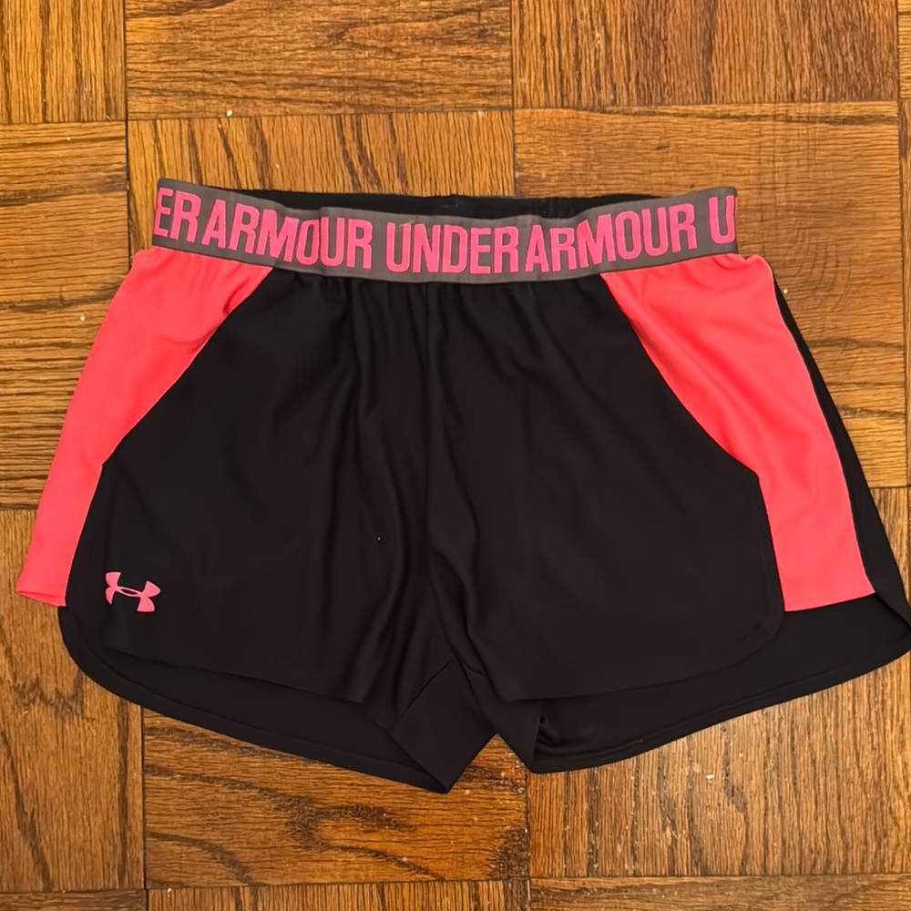 Under Armour Black and Pink Athletic Shorts Lightweight Breathable